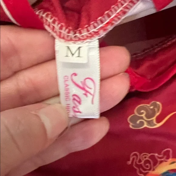 # 0684+ Red Cheongsam Dress with Dragon Print & WHT Logo - Picture 4 of 6